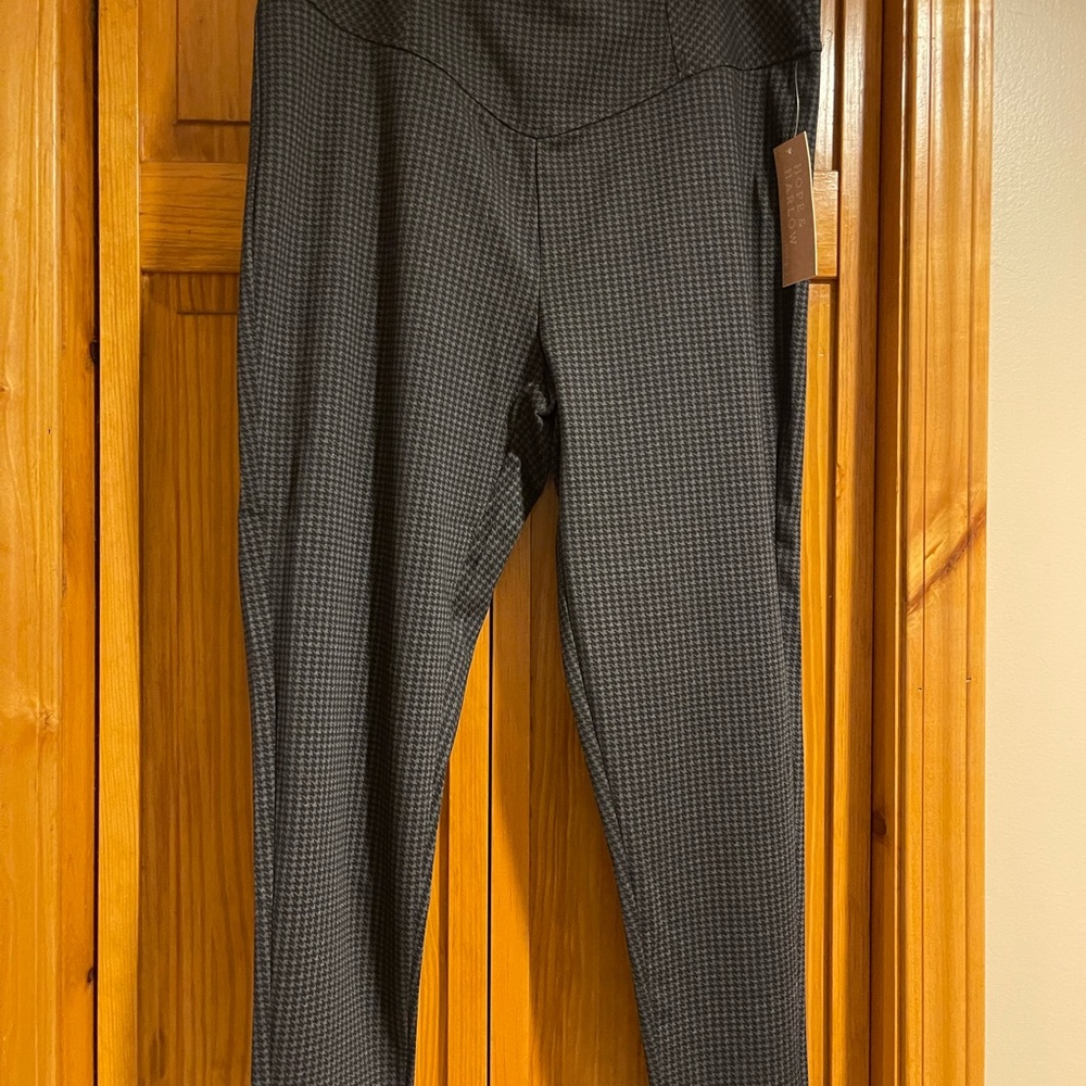 High-Rise Houndstooth Leggings - Black & Gray